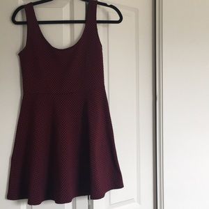 Sleeveless red and black dress